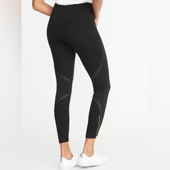Old Navy Black Activewear High Rise Ankle Edgy Street Leggings 4 Way Stretch XXL - Picture 3 of 8